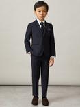 Reiss Kids' Hope Wool Blend Tailored Trousers, Navy