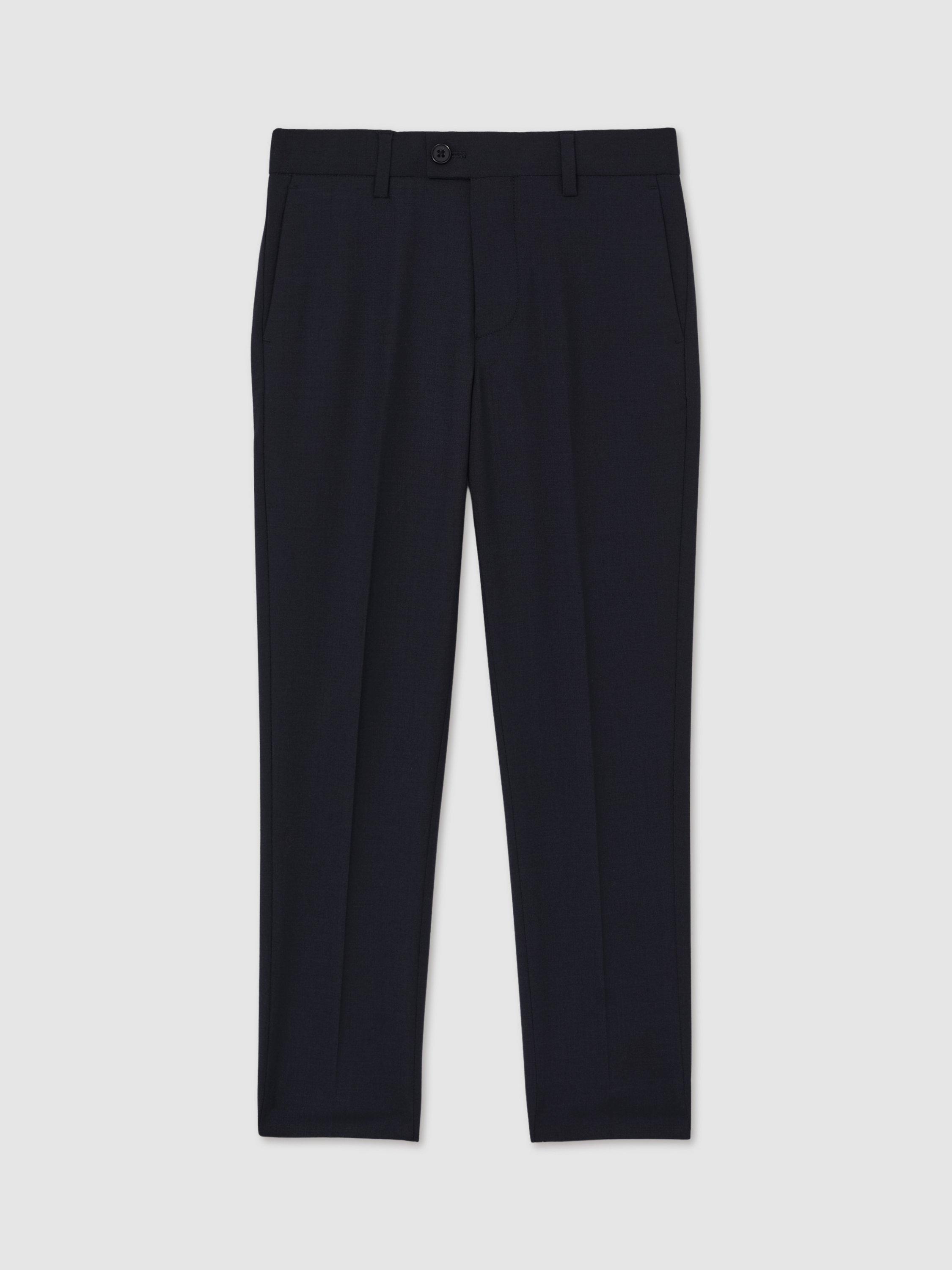 Product image 2 of 5, which shows Reiss Kids' Hope Wool Blend Tailored Trousers, Navy, 3-4 years