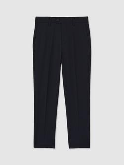 Reiss Kids' Hope Wool Blend Tailored Trousers, Navy - view 2, Navy
