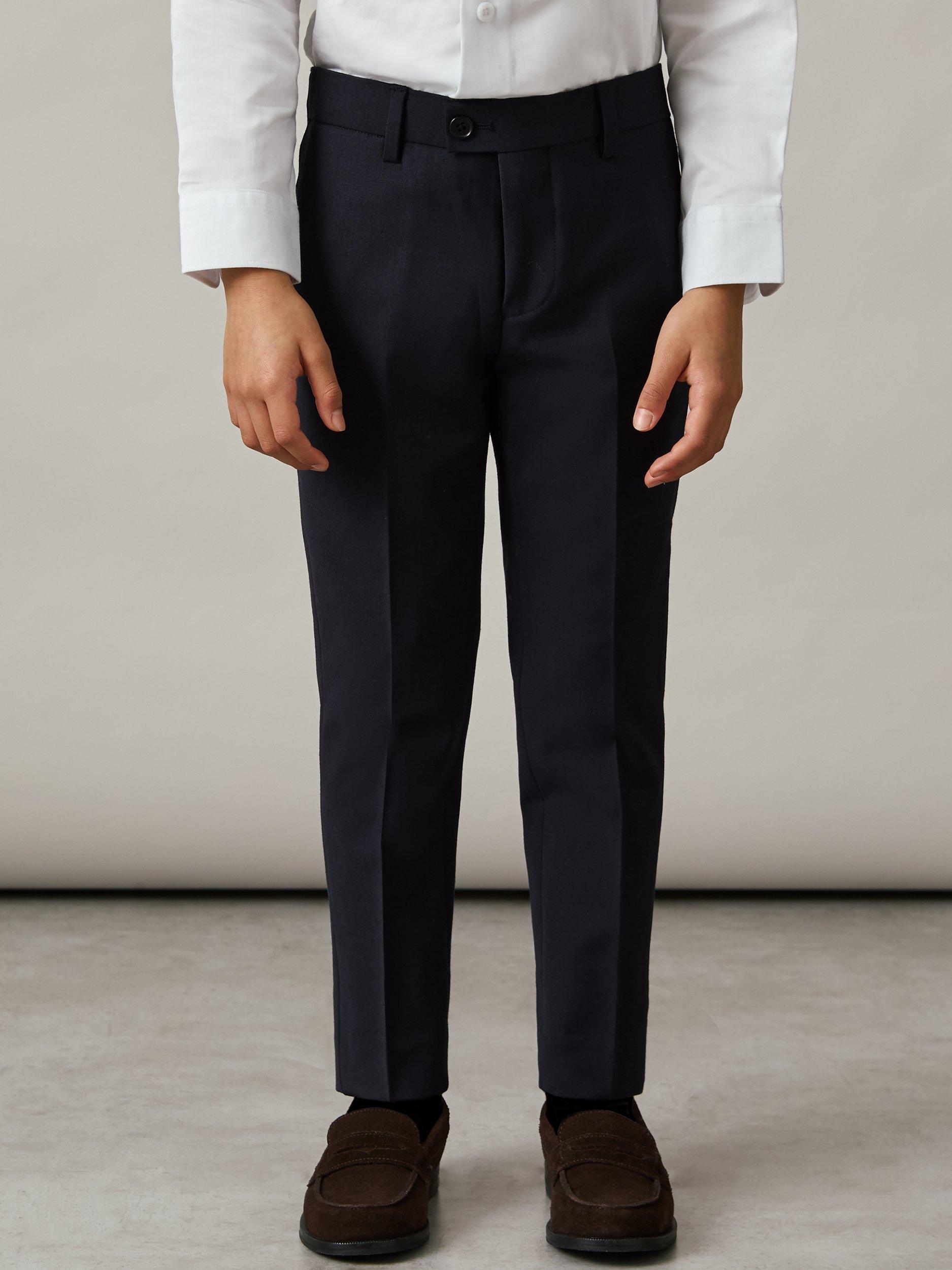 Product image 3 of 5, which shows Reiss Kids' Hope Wool Blend Tailored Trousers, Navy, 3-4 years