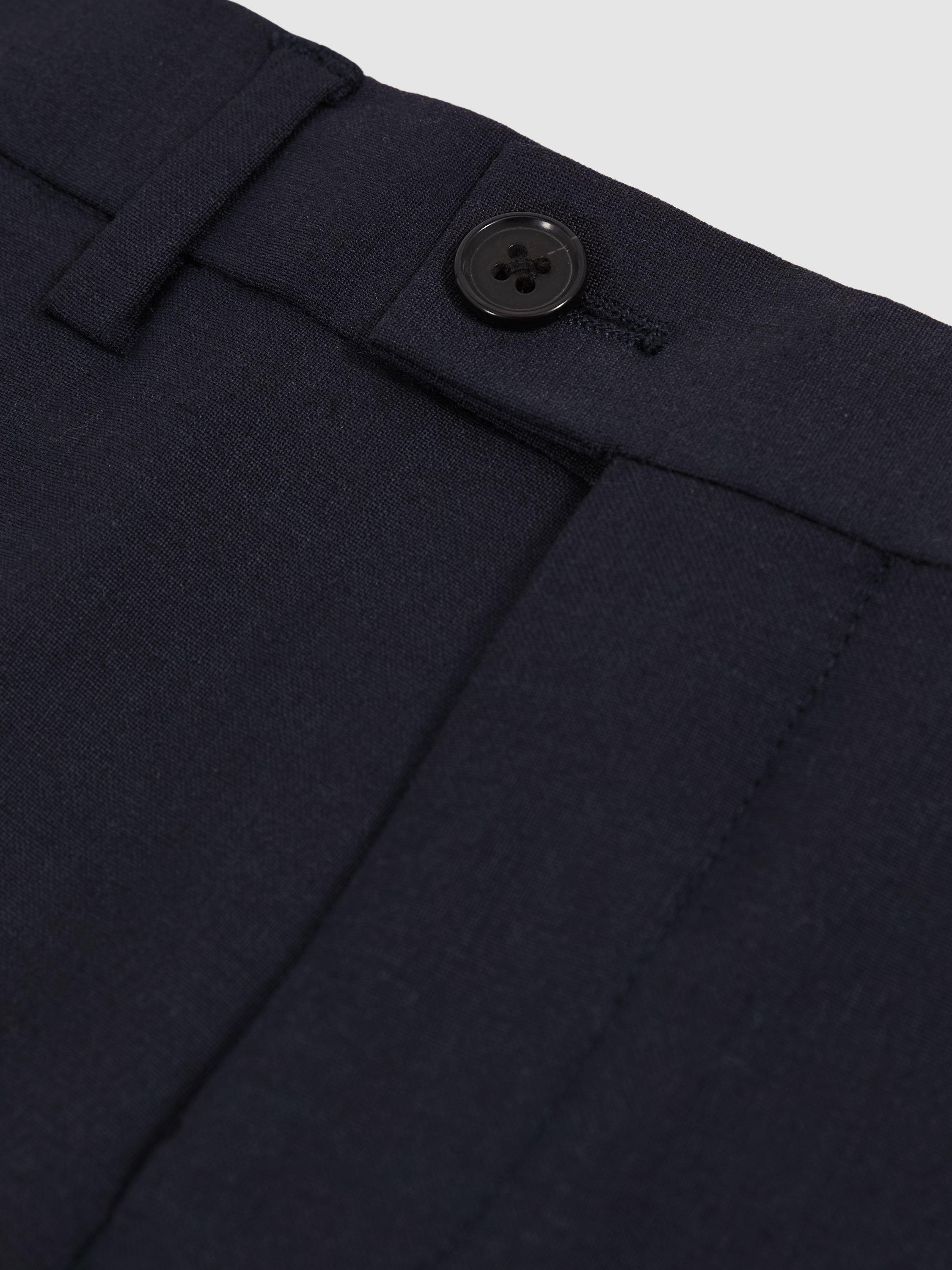 Product image 5 of 5, which shows Reiss Kids' Hope Wool Blend Tailored Trousers, Navy, 3-4 years