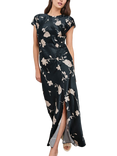 Rails Serenity Cap Sleeve Floral Print Midi Dress, Midnight Blue/White