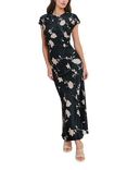 Rails Serenity Cap Sleeve Floral Print Midi Dress, Midnight Blue/White