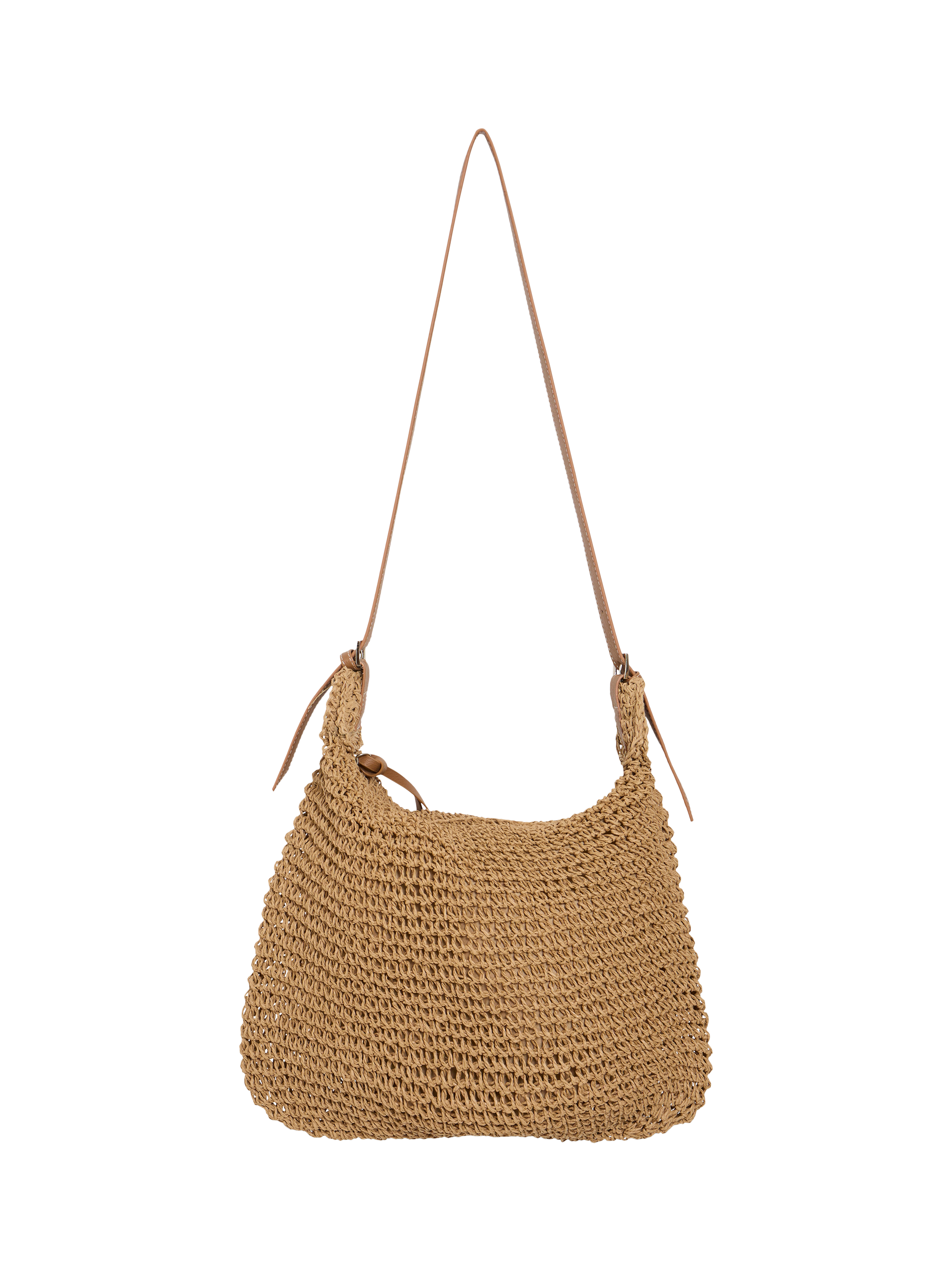 Product image 5 of 6, which shows ICHI Meryl Woven Shoulder Bag, Tannin