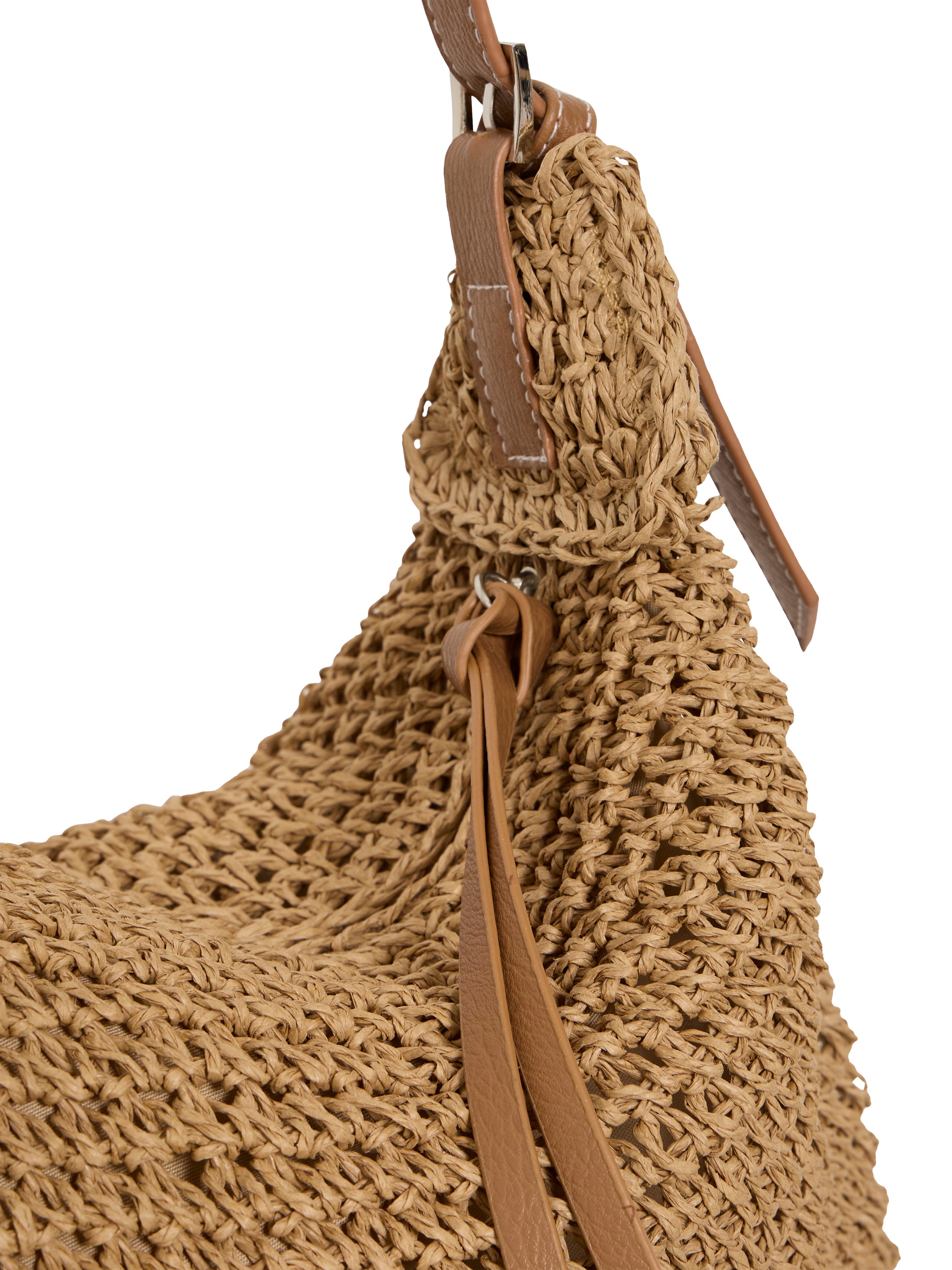 Product image 6 of 6, which shows ICHI Meryl Woven Shoulder Bag, Tannin