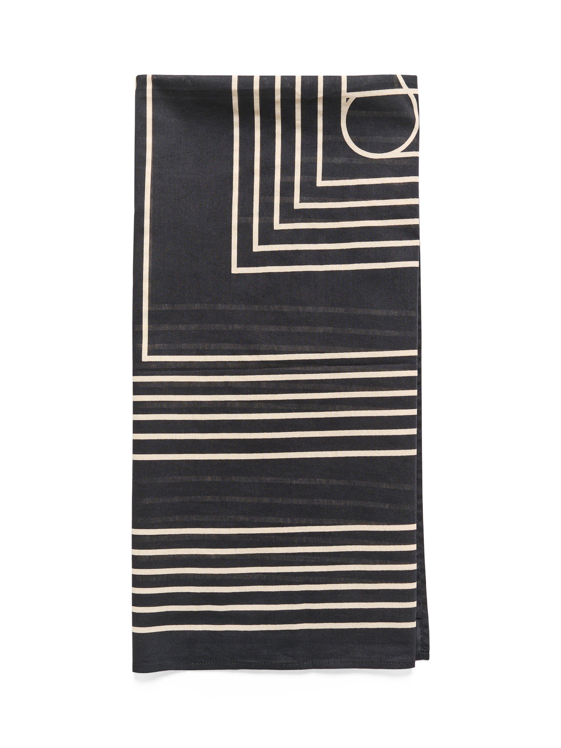 Product image 2 of 5, which shows Soaked In Luxury Elkie Stripe Scarf, Black/ Oatmeal, One Size