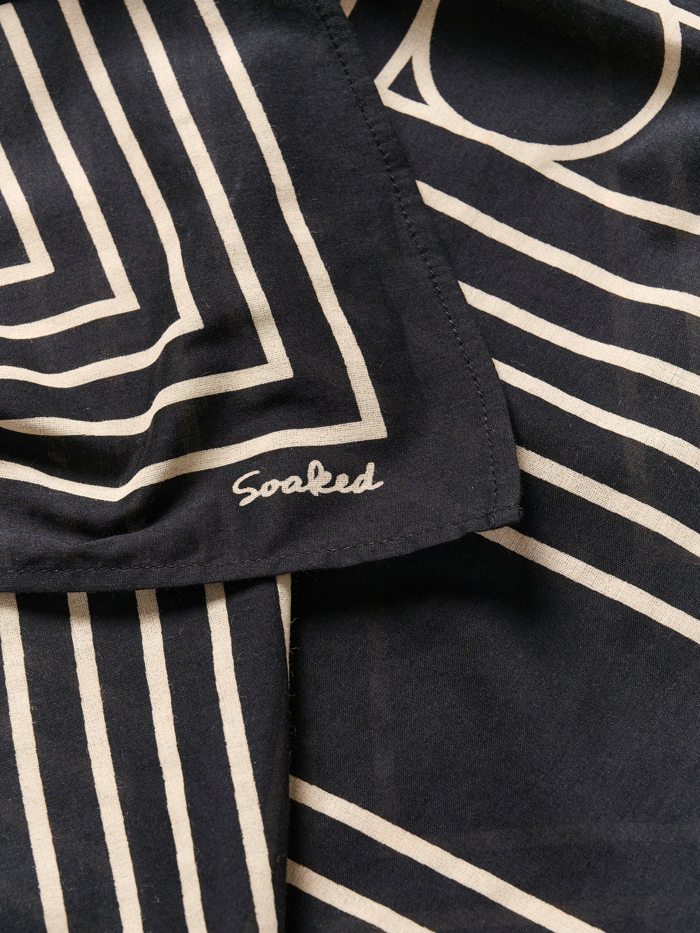 Product image 3 of 5, which shows Soaked In Luxury Elkie Stripe Scarf, Black/ Oatmeal, One Size