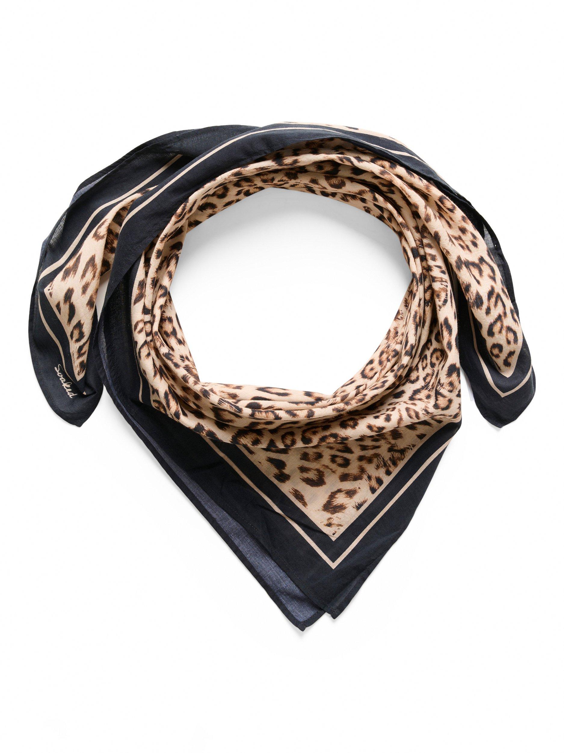 Product image 1 of 5, which shows Soaked In Luxury Elkie Leopard Print Scarf, Multi, One Size
