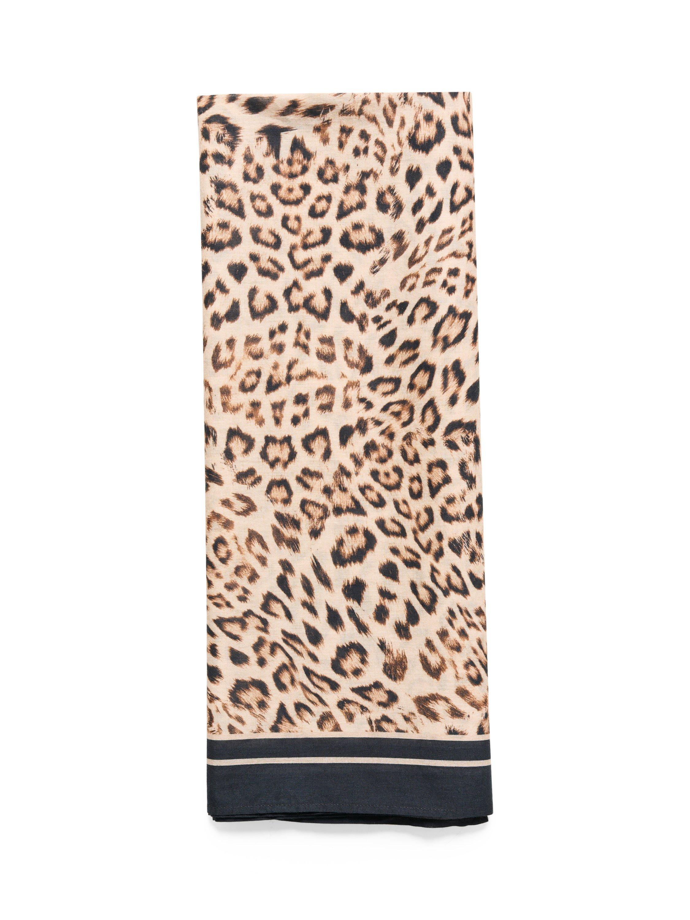 Product image 2 of 5, which shows Soaked In Luxury Elkie Leopard Print Scarf, Multi, One Size