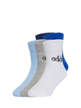 adidas Kids' Cotton Blend Ankle Socks, Pack of 5, Blue/Royal Blue