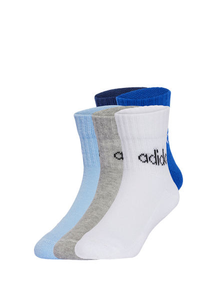 adidas Kids' Cotton Blend Ankle Socks, Pack of 5, Blue/Royal Blue, Blue/Royal Blue