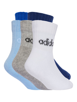 adidas Kids' Cotton Blend Ankle Socks, Pack of 5, Blue/Royal Blue - view 2, Blue/Royal Blue