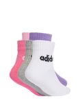 adidas Kids' Cotton Blend Ankle Socks, Pack of 5, Pink/Grey/White