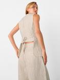 Whistles Stripe Pure Linen Waistcoat, Neutral