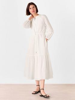 Whistles Broderie Mabel Cotton Midi Dress, White