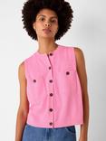 Whistles Boucle Texture Sleeveless Cardigan