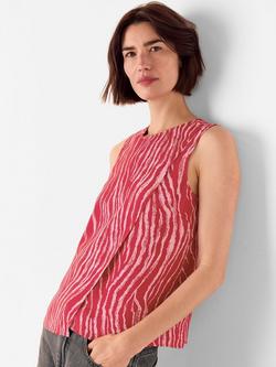 Whistles Zebra Layered Wrap Crepe Tank Top, Red/Multi