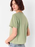 Whistles Round Neck Cotton Button Up T-Shirt