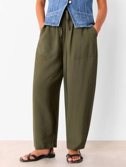Whistles Petite Tie Waist Trousers, Khaki