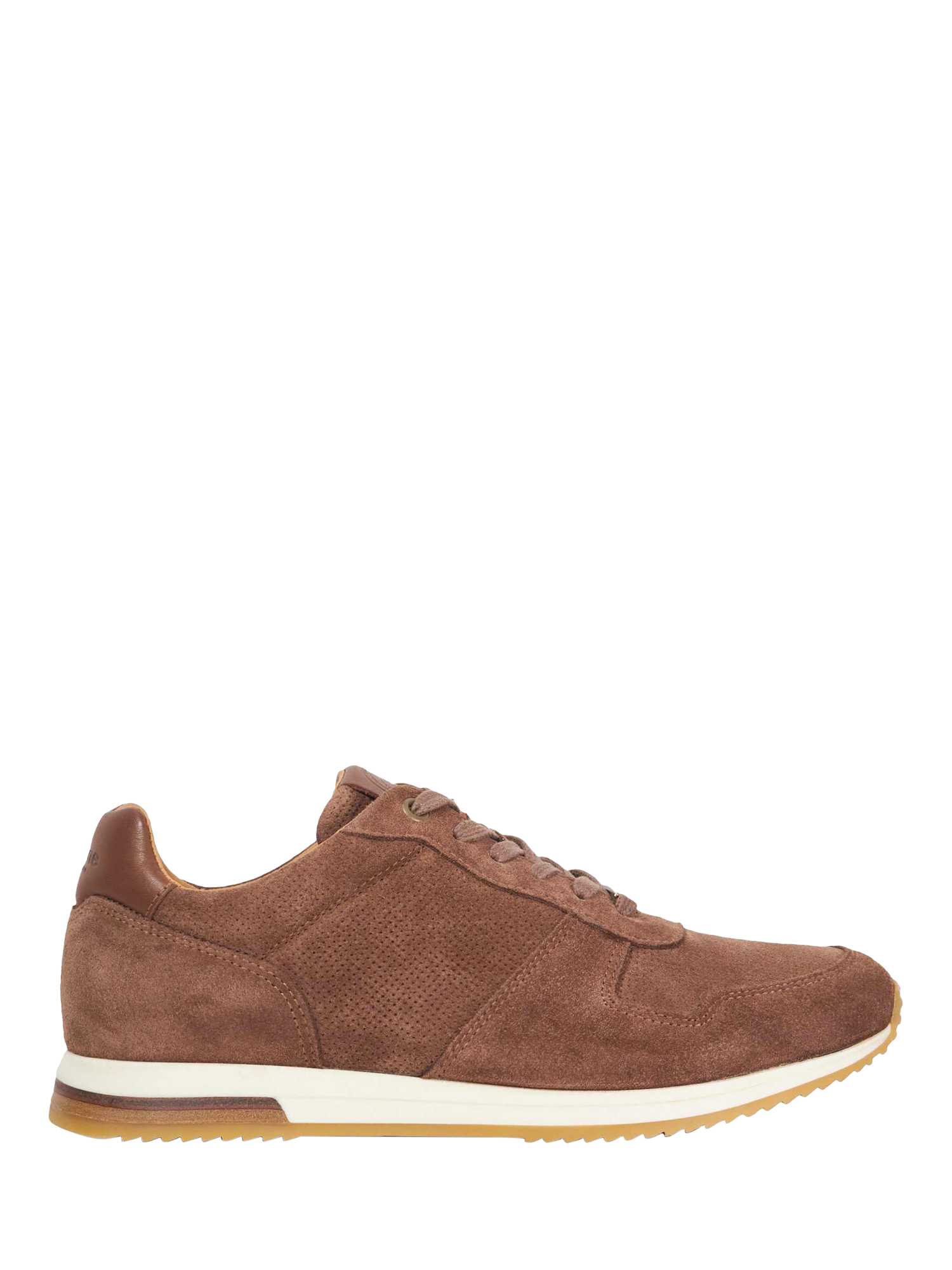 Product image 1 of 5, which shows Dune London Trilogy Suede Runner Trainers, Taupe, EU40
