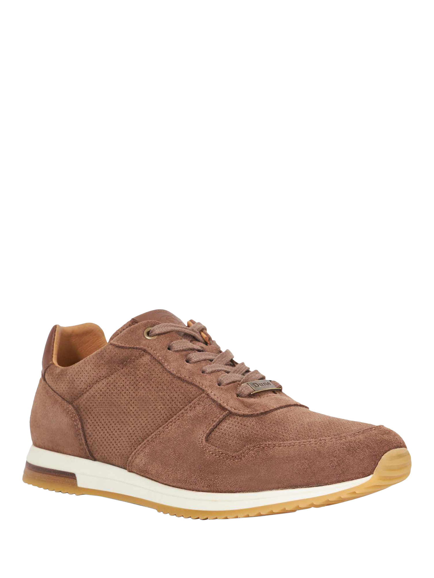 Product image 2 of 5, which shows Dune London Trilogy Suede Runner Trainers, Taupe, EU40