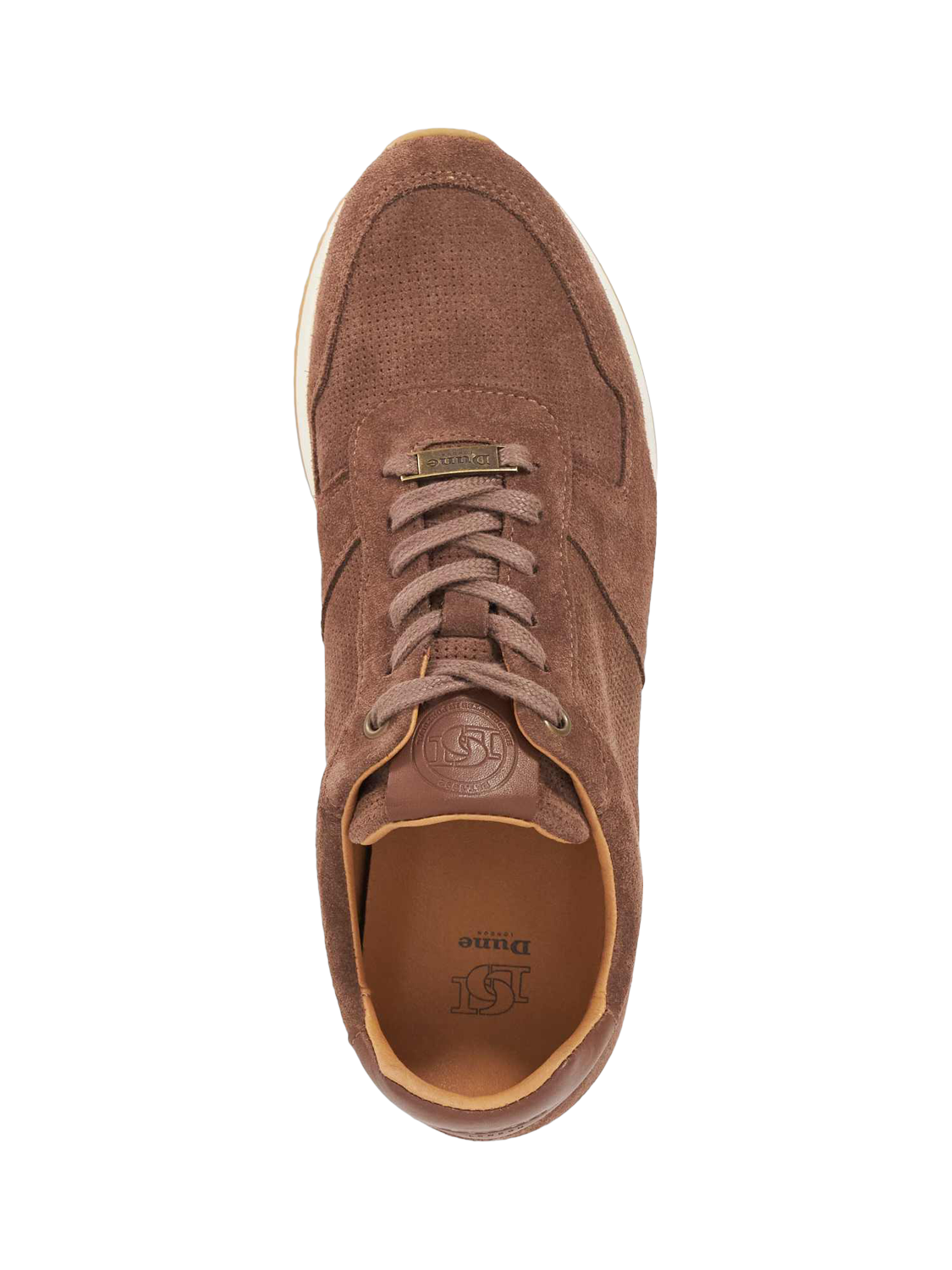 Product image 4 of 5, which shows Dune London Trilogy Suede Runner Trainers, Taupe, EU40