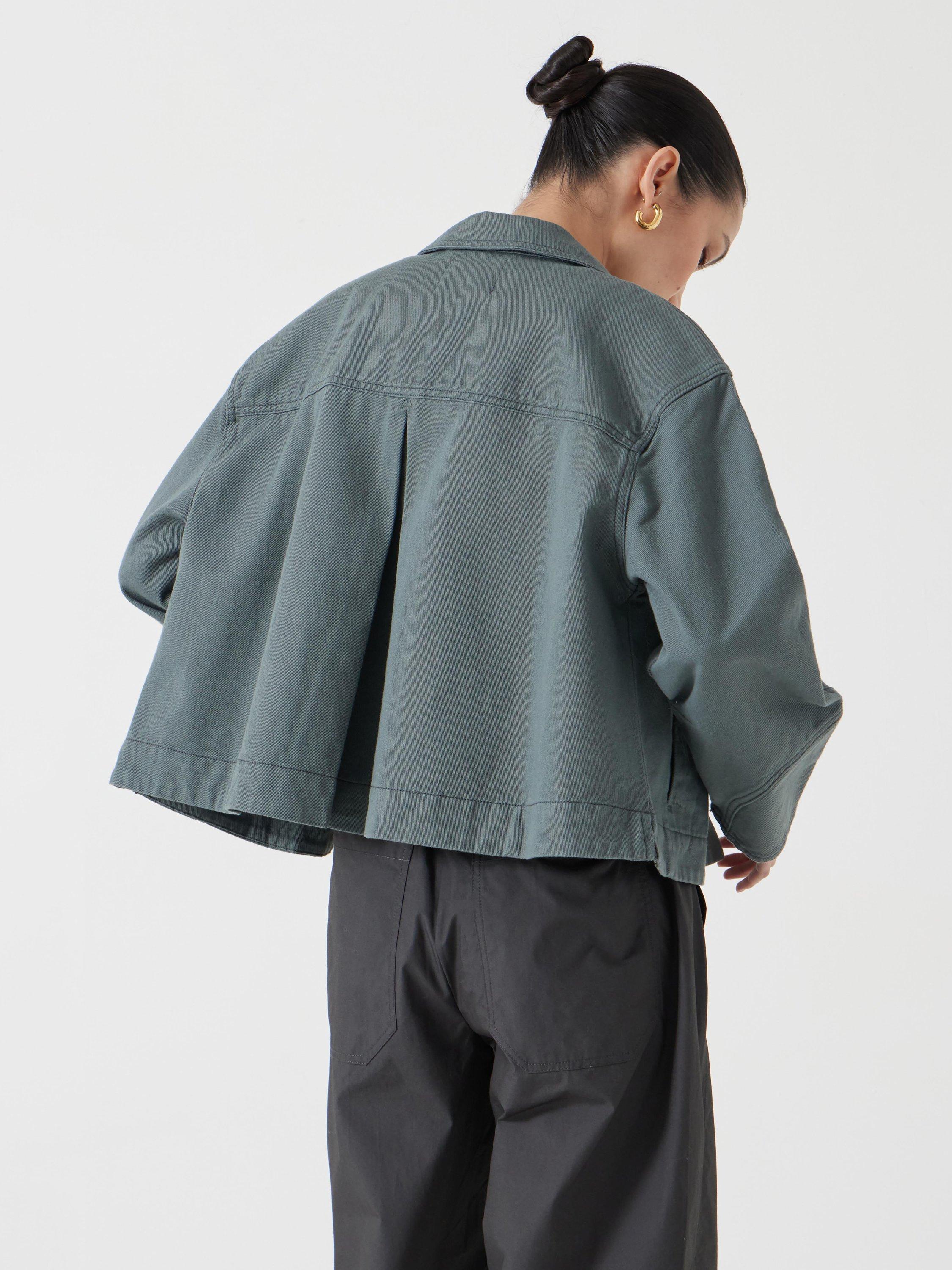 Product image 3 of 5, which shows HUSH Barrel Sleeve Swing Jacket, Sage Green, S-M
