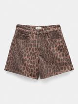 HUSH Leopard Print Denim Shorts, Multi