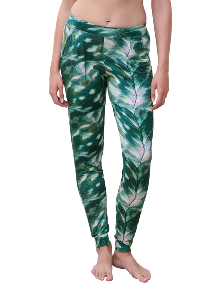 Femilet Yara Leaves Pyjama Bottoms, Green/Multi, Green/Multi
