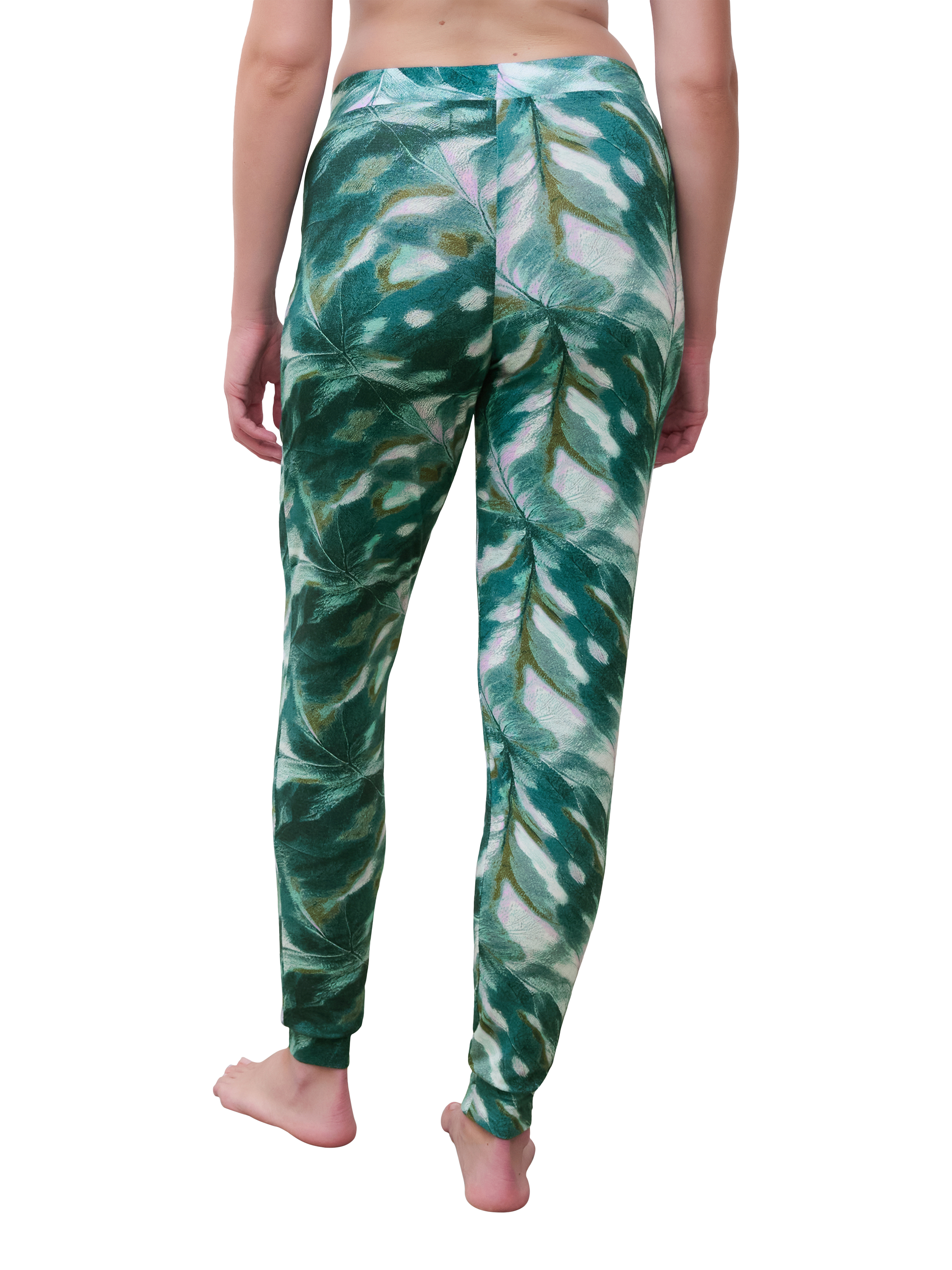 Product image 2 of 4, which shows Femilet Yara Leaves Pyjama Bottoms, Green/Multi, XS