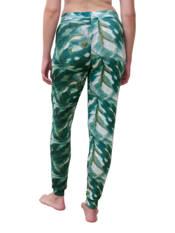 Femilet Yara Leaves Pyjama Bottoms, Green/Multi - view 2, Green/Multi