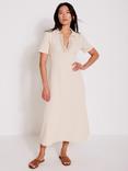 Mint Velvet Crochet Collar Midi Dress, Natural