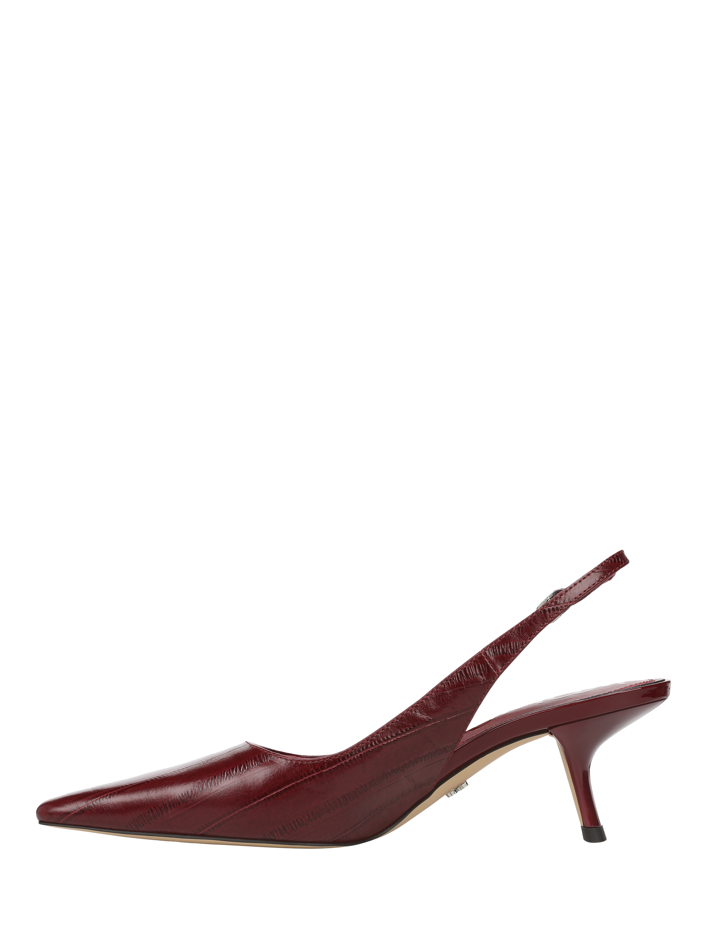 Product image 2 of 6, which shows Sam Edelman Bianka Leather Slingback Pumps, French Merlot, 4