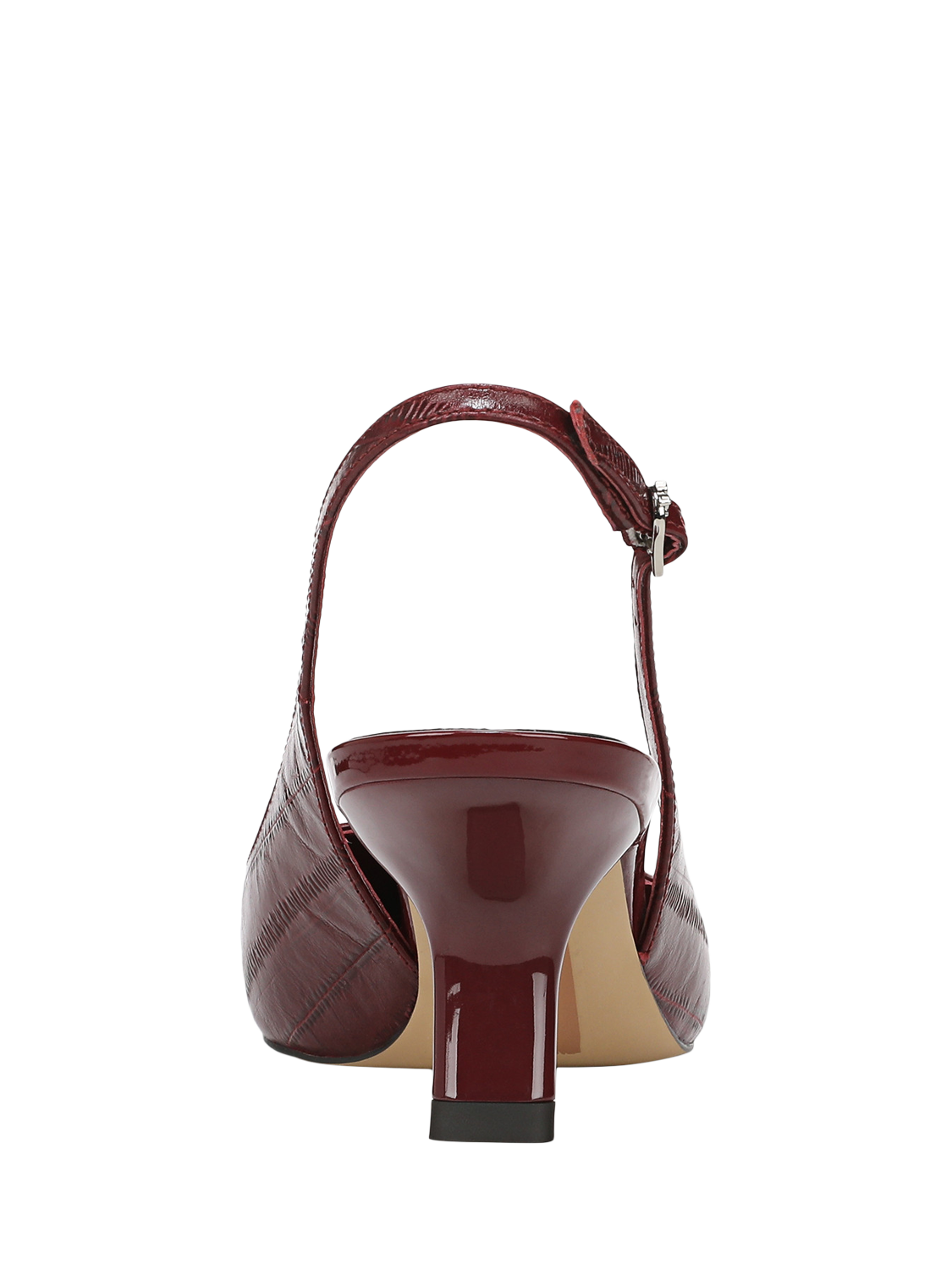 Product image 4 of 6, which shows Sam Edelman Bianka Leather Slingback Pumps, French Merlot, 4