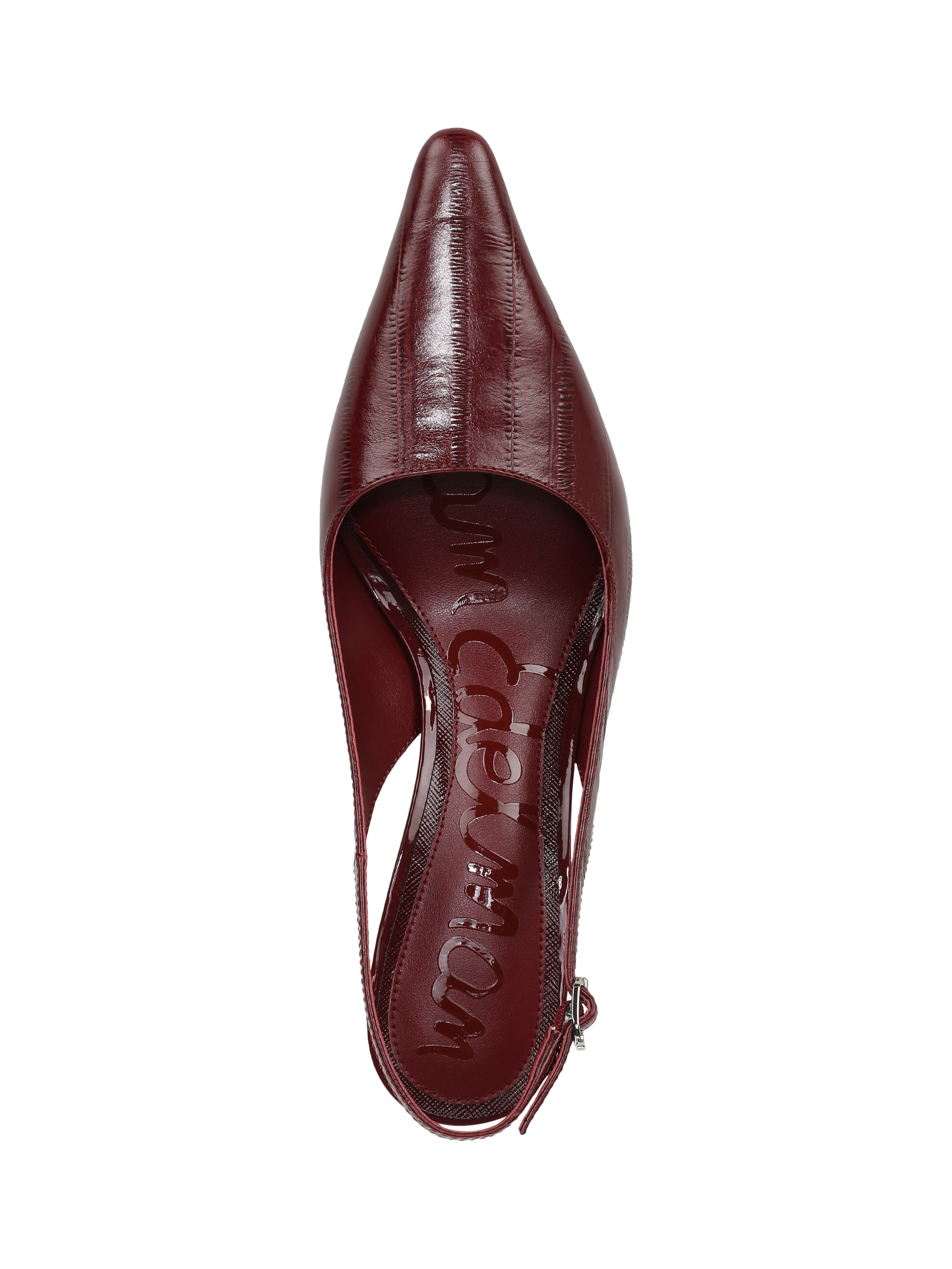 Product image 5 of 6, which shows Sam Edelman Bianka Leather Slingback Pumps, French Merlot, 4