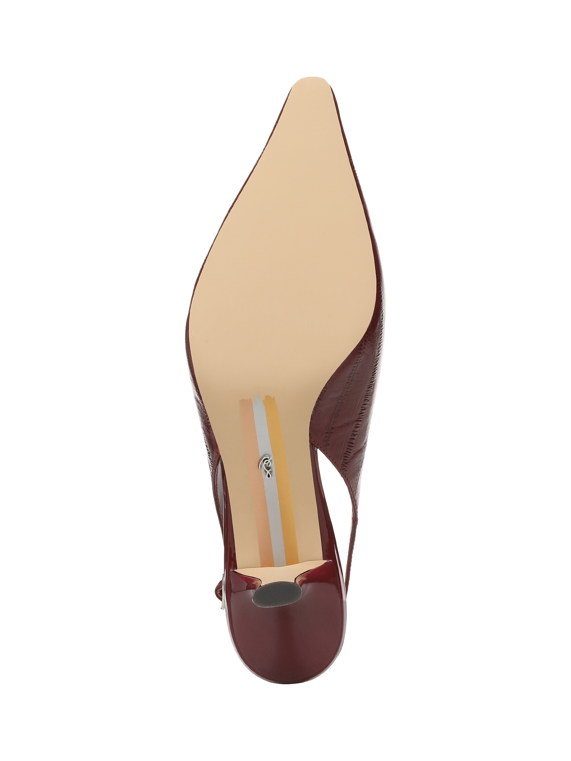 Product image 6 of 6, which shows Sam Edelman Bianka Leather Slingback Pumps, French Merlot, 4