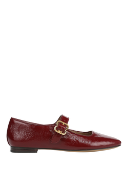 Sam Edelman Michaela Leather Buckle Closed Toe Flat Shoes, French Merlot