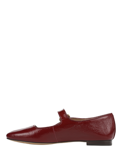 Sam Edelman Michaela Leather Buckle Closed Toe Flat Shoes - view 2, French Merlot