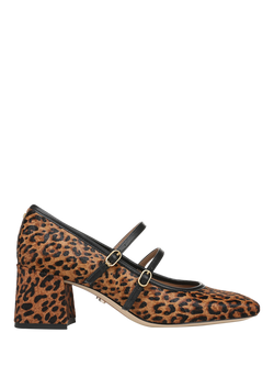 Sam Edelman Sarah Mary Jane Leather Court Shoes, Tan/Multi, Tan/Multi
