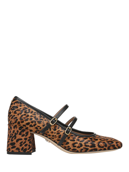 Sam Edelman Sarah Mary Jane Leather Court Shoes, Tan/Multi, Tan/Multi