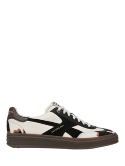 Sam Edelman Athlea Leather Animal Print Trainers, White/Multi