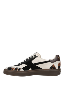 Sam Edelman Athlea Leather Animal Print Trainers - view 2, White/Multi
