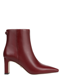 Sam Edelman Saige Leather Block Heel Ankle Boots, French Merlot