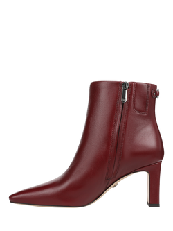 Sam Edelman Saige Leather Block Heel Ankle Boots - view 2, French Merlot