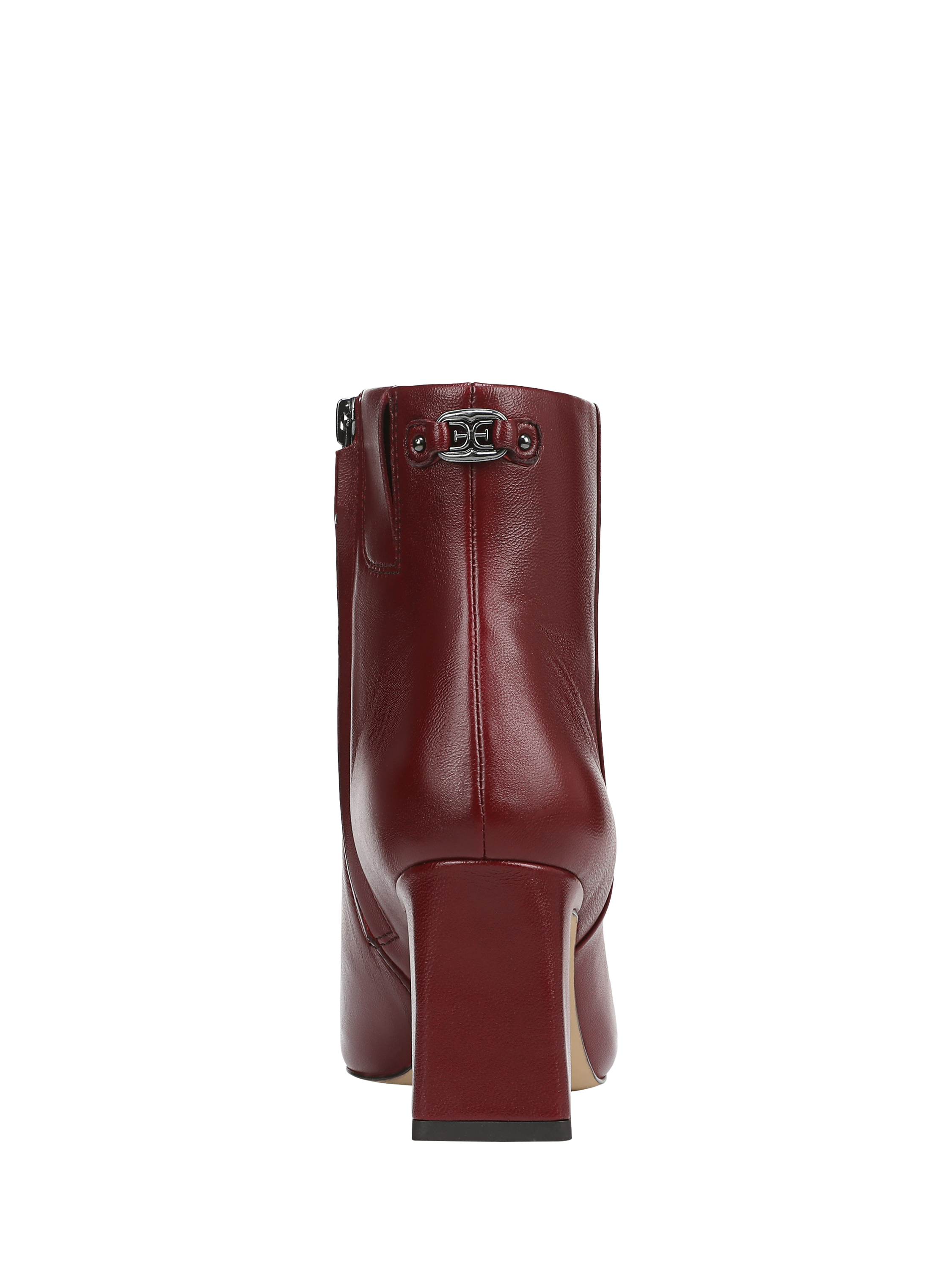 Product image 4 of 6, which shows Sam Edelman Saige Leather Block Heel Ankle Boots, French Merlot, 6
