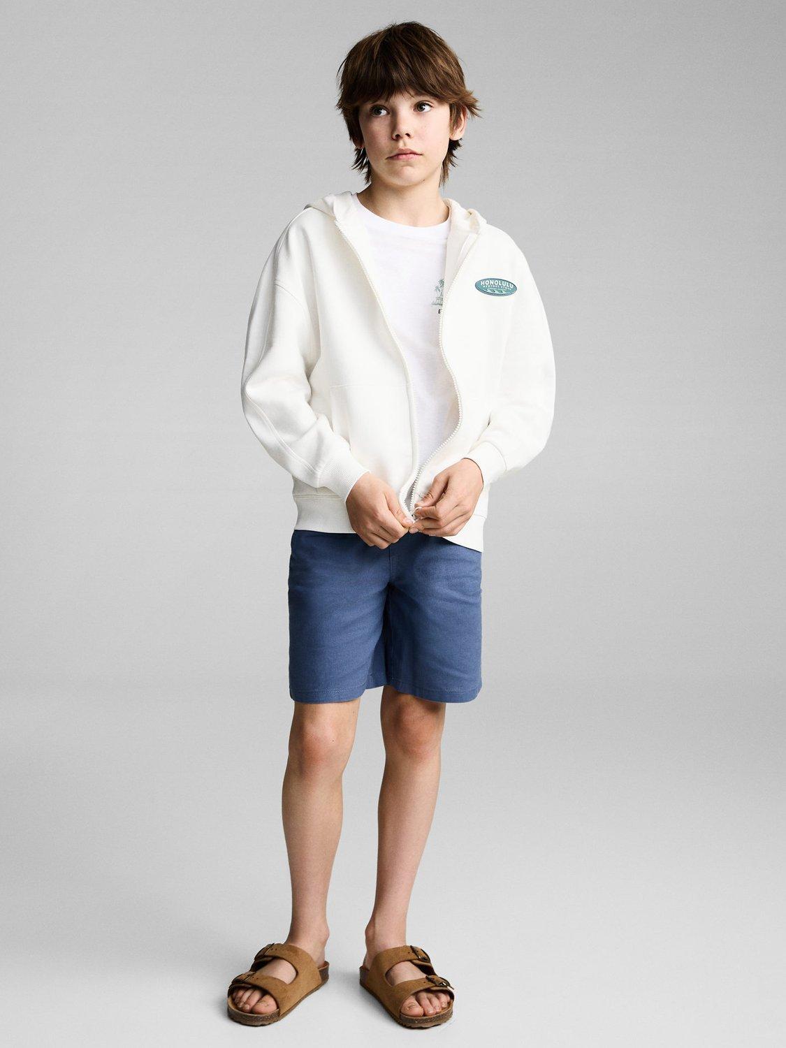 Product image 2 of 7, which shows Mango Kids' Honolulu Cotton Hoodie, Natural White, 11-12 yrs
