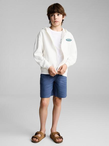 Mango Kids' Honolulu Cotton Hoodie - view 2, Natural White