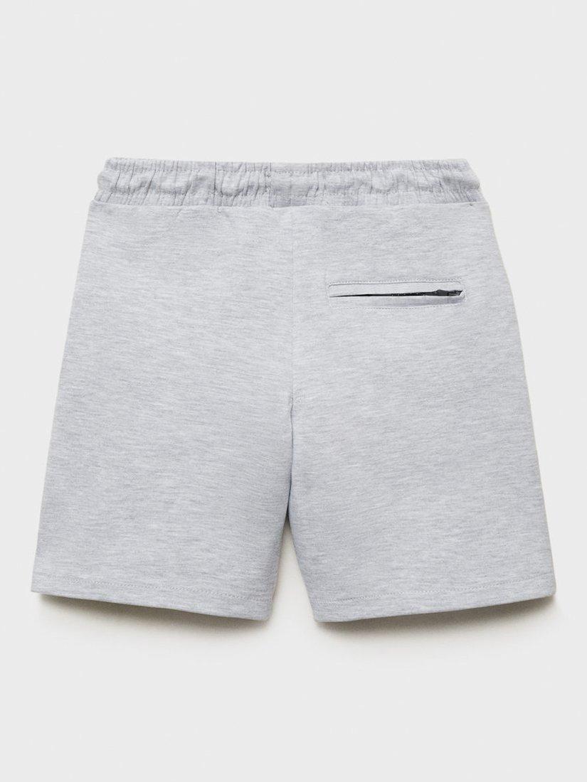 Product image 2 of 4, which shows Mango Kids' Drawstring Sweat Shorts, Medium Grey, 11-12 years