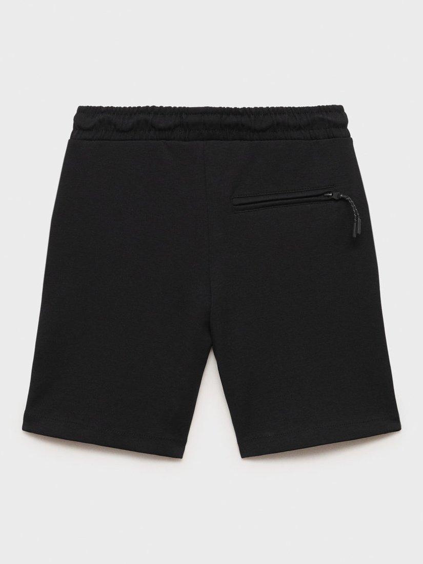 Product image 2 of 4, which shows Mango Kids' Cotton Zip Pocket Shorts, Black, 5-6 years