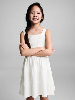 Mango Kids' Cotton Smock Dress, Natural White